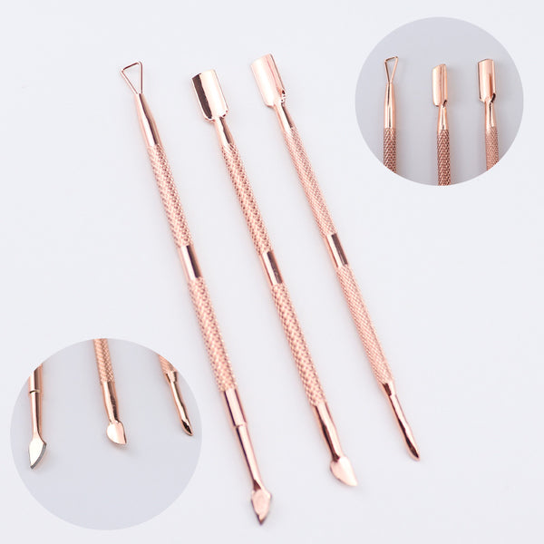 Set de Herramientas para Uñas en Acero Inoxidable Oro Rosado