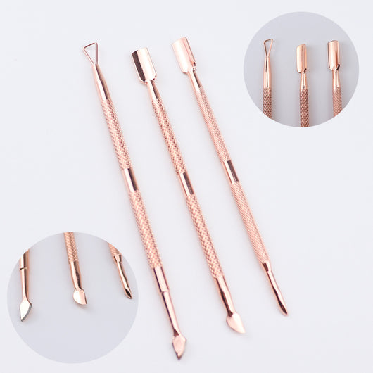Set de Herramientas para Uñas en Acero Inoxidable Oro Rosado