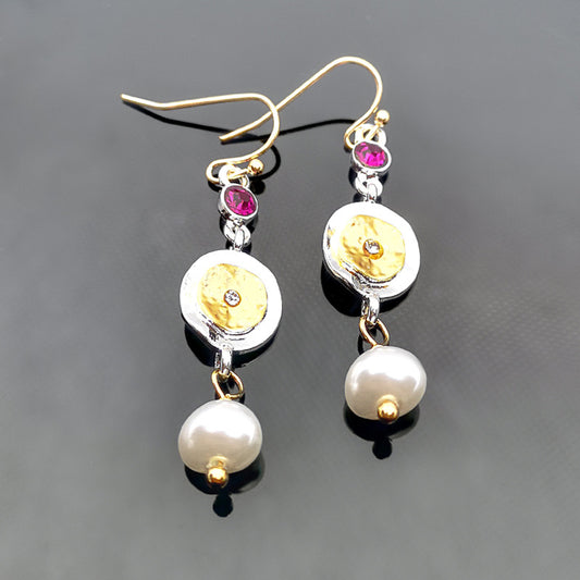 Aretes de Perla Moneda - Image 2