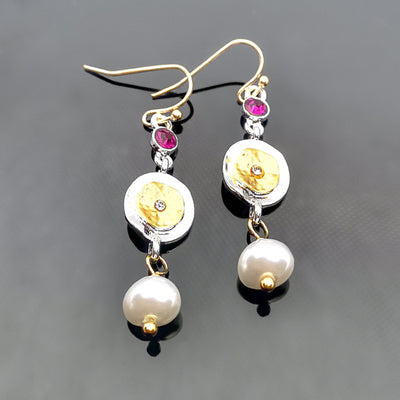 Aretes de Perla Moneda - Image 2
