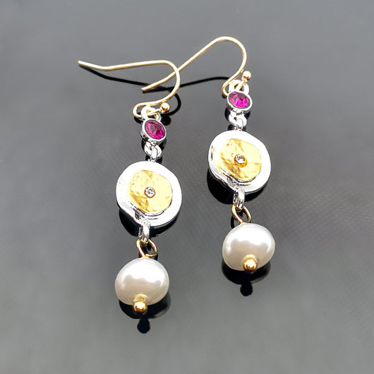 Aretes de Perla Moneda - Image 2