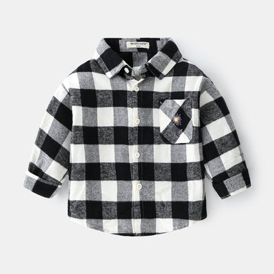 Camisa de Cuadros Infantil con Solapa - Manga Larga para Niños - Image 17