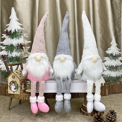 Muñeco Papá Noel Estilo Nórdico para Ventanas y Decoración Navideña