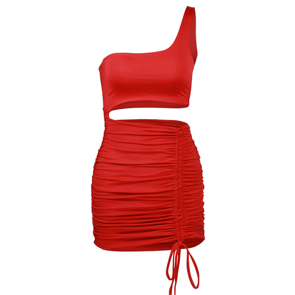 Vestido Elegante de Encaje con Detalle Calado y Cordones