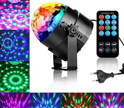 Bola de Cristal Mágica LED con Control Remoto para Karaoke y Fiestas