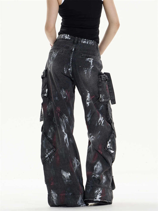 Pantalones Vaqueros de Trabajo Mujer Cintura Alta Bolsillos Múltiples - Image 8