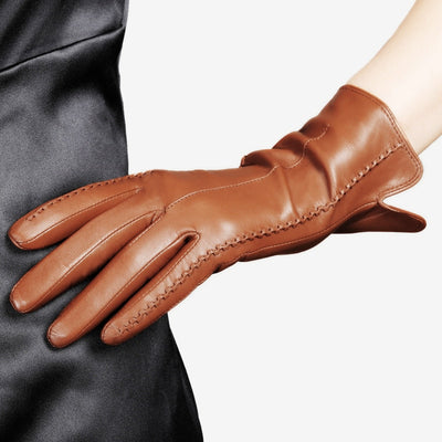 Guantes de Cuero para Mujer con Pantalla Táctil - Otoño e Invierno - Image 2
