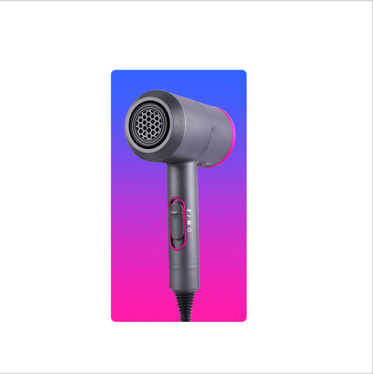 Dark grey hair dryer with pink accents and a perforated nozzle, featuring a slider switch on the handle. - Image 11
