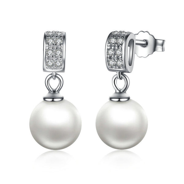 Aretes Colgantes de Perla en Plata 925 - Joyería Fina para Mujer