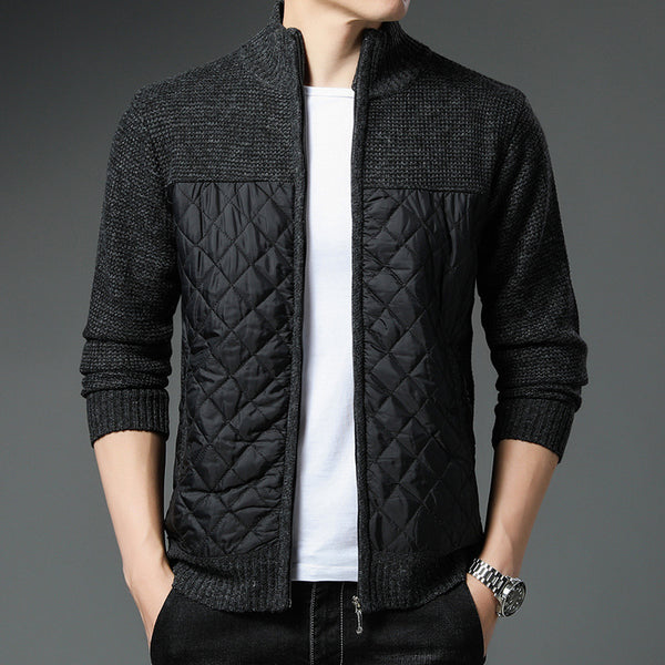 Cardigan Tejido de Invierno para Hombre con Cuello Tipo Mao