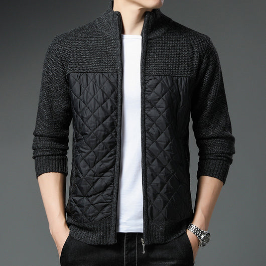 Cardigan Tejido de Invierno para Hombre con Cuello Tipo Mao - Image 2