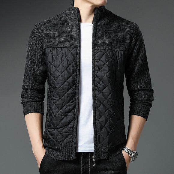 Cardigan Tejido de Invierno para Hombre con Cuello Tipo Mao