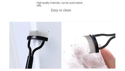Rizador de Pestañas Plegable con Peine Separador de Metal - Herramienta de Maquillaje Profesional - Image 8