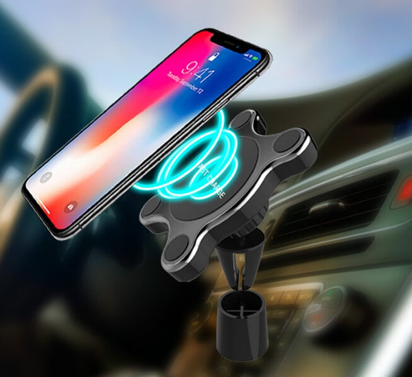 Soporte Magnético para Auto con Carga Inalámbrica QI Compatible con Apple