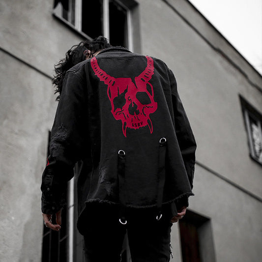 Chaqueta Urbana Estampado Calavera con Múltiples Bolsillos para Hombre - Image 2
