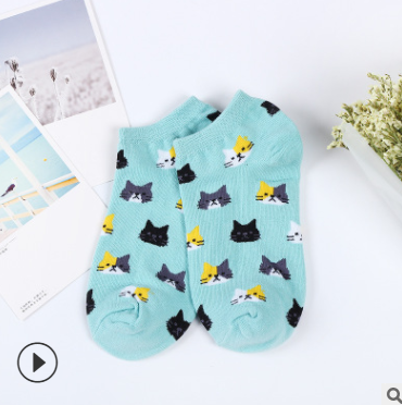 Calcetines de Algodón para Mujer con Diseño de Gatos - Image 3