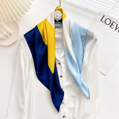 Pañuelo de Seda Cuadrado con Combinación de Colores Salvajes - Image 31