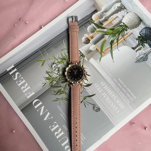 Conjunto de Reloj Frosted Estrellado y Cinturón de Dos Piezas - Image 3