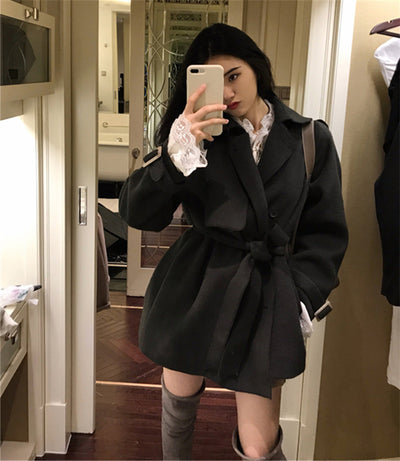 Abrigo de Lana Largo con Cinturón Reversible - Image 12