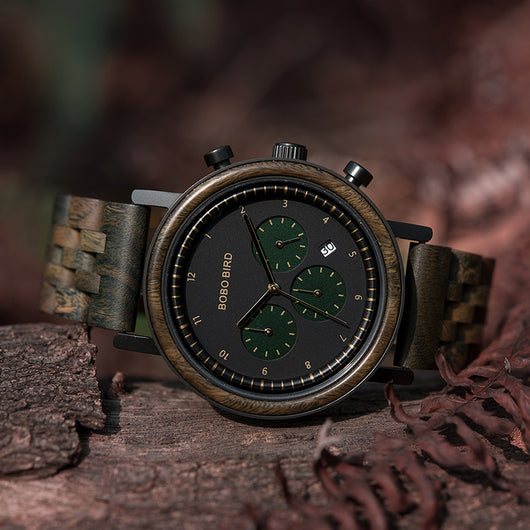 Reloj de Madera con Tres Esferas y Seis Pines - Image 3