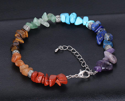 Pulsera de Grava con Cadena Extensible de 7 Chakras - Image 8