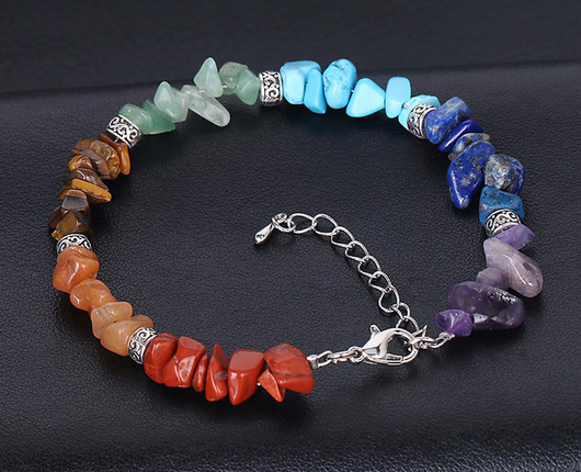 Pulsera de Grava con Cadena Extensible de 7 Chakras - Image 8
