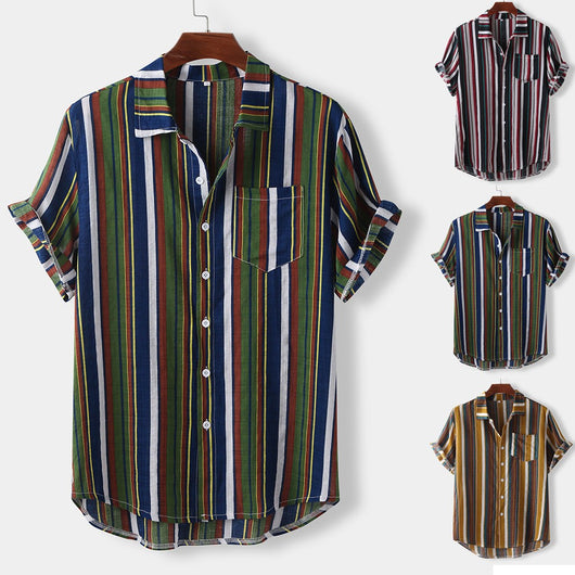 Camisa Casual de Rayas Hawaianas - Image 2