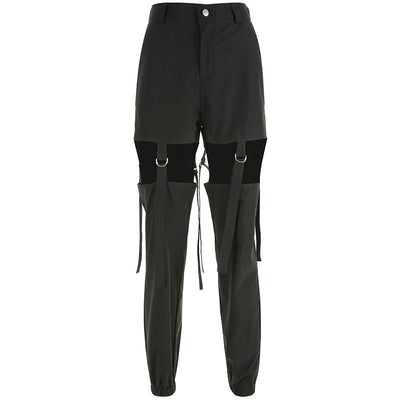 Pantalones Overol Holgados con Detalles Calados - Estilo Street Hip-Hop - Image 2