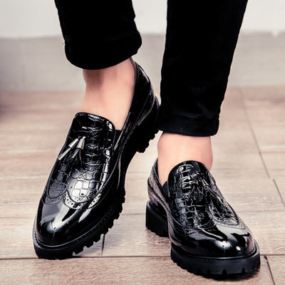 Zapatos Casuales de Cuero Retro Tallados para Hombre - Image 6