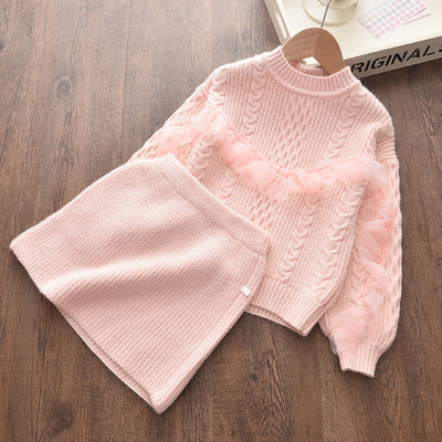 Conjunto de Suéter y Falda Coreano para Niñas - Diseño Elegante Otoño Invierno - Image 11