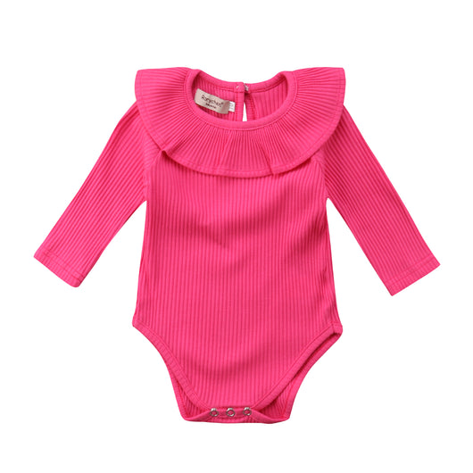 Pelele Tejido para Bebé Niña Manga Larga con Cuello Volante Loto - 5 Colores - Image 6