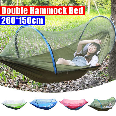 Hamaca Portátil Doble con Mosquitero para Camping y Aventuras