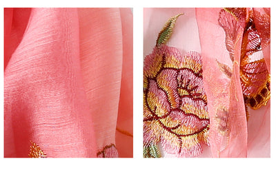 Pañuelo de Seda con Bordado Floral Primaveral - Image 11