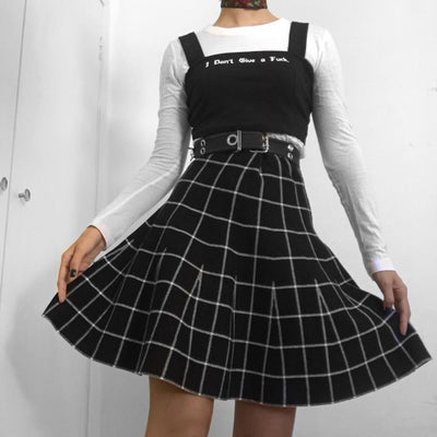 Minifalda Cuadriculada de Talle Alto con Paneles - Image 15