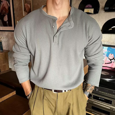 Pantalón Talla Grande Hombre Tejido Waffle con Puño Recto Efecto Adelgazante - Image 15