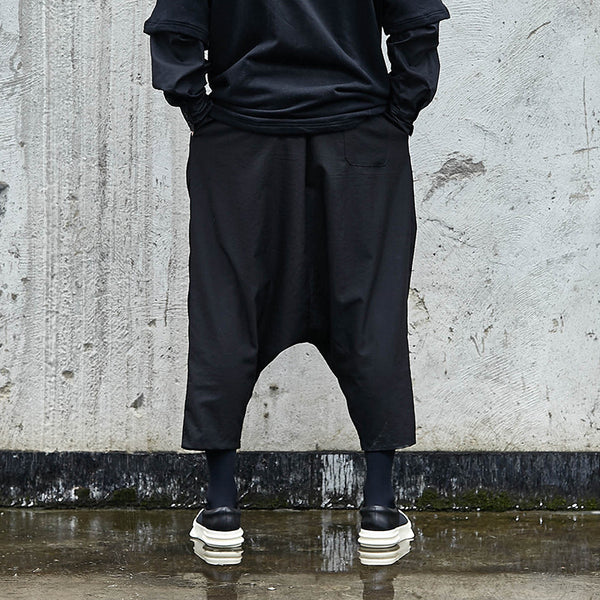 Pantalones Diseñador Tiro Bajo Entallados Negros