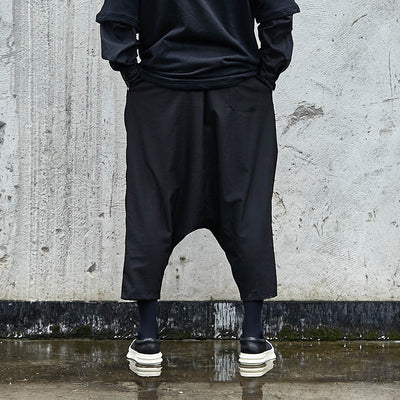 Pantalones Diseñador Tiro Bajo Entallados Negros - Image 2