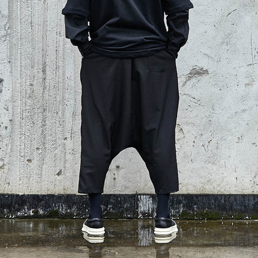 Pantalones Diseñador Tiro Bajo Entallados Negros - Image 2