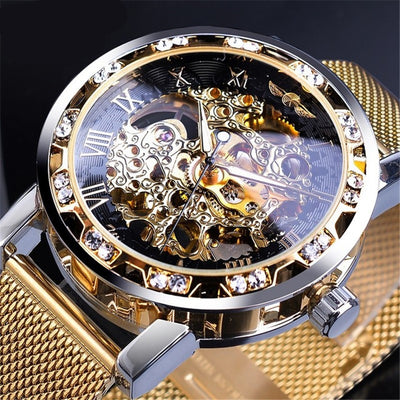 Reloj Mecánico con Correa Hueca de Diamantes de Imitación - Image 24