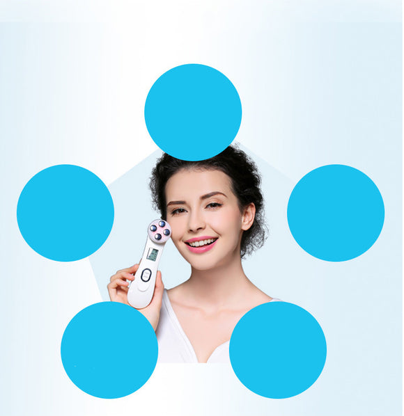 Dispositivo de Rejuvenecimiento Facial con Luz LED y Radiofrecuencia