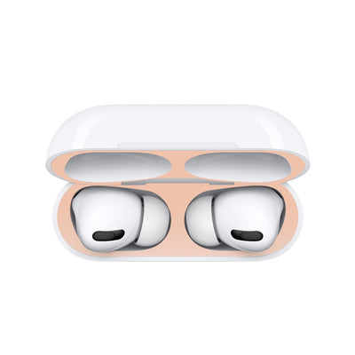 Black metal sticker headphone film, designed to protect the inside of an earbud charging case from dust and fingerprints. - Image 2