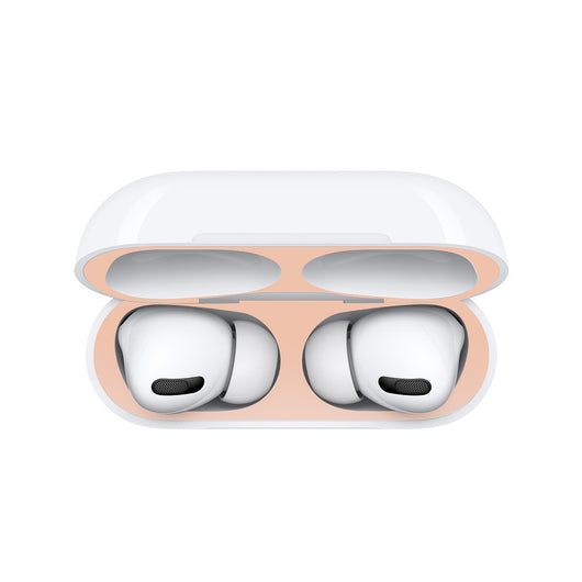 Black metal sticker headphone film, designed to protect the inside of an earbud charging case from dust and fingerprints. - Image 2