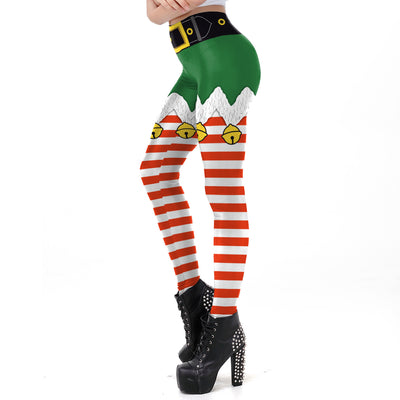 Leggings Ajustados con Estampado Digital Navideño para Mujer - Image 11