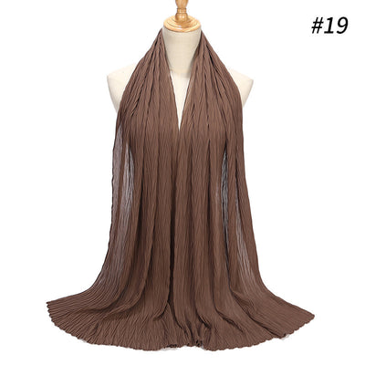 Hijab Chiffón Plisado con Efecto Perla - Capa Versátil - Image 18