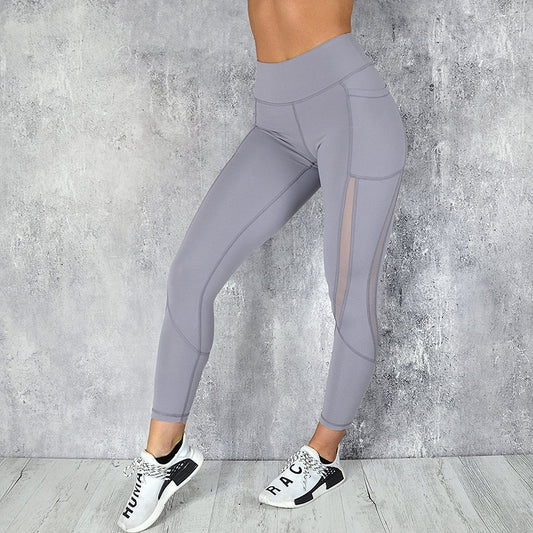 Pantalones Yoga con Costuras de Malla