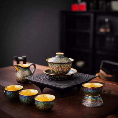 Juego de Té Jianzan con Dorado Colorido - Image 3