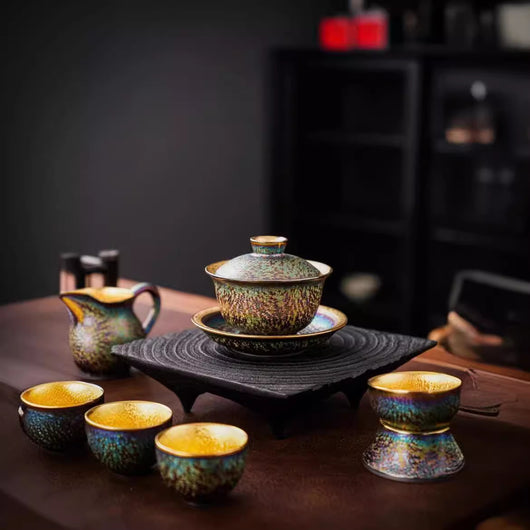 Juego de Té Jianzan con Dorado Colorido - Image 3