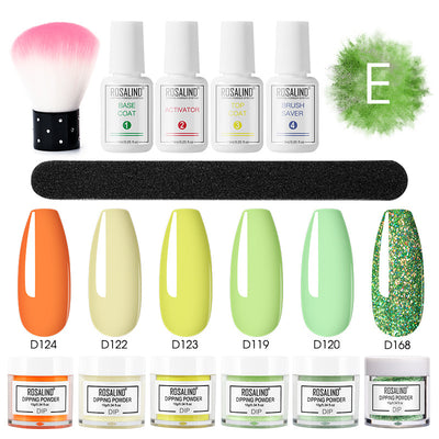 Set Completo de Polvo Hidratante sin Horneado con Brillo Francés para Uñas