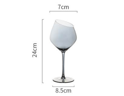 Copa de Vino Cristal Premium con Boca Oblicua - Juego de Copas para Vino Tinto y Champagne