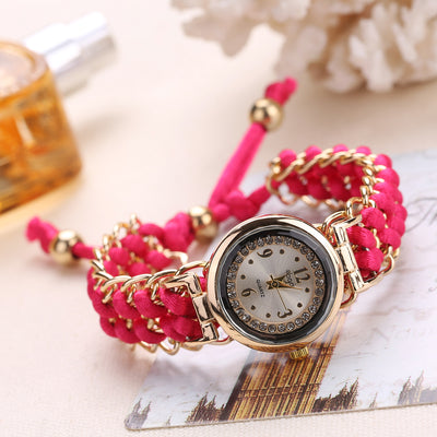 Reloj de Moda Casual para Mujer con Cadena de Cuerda Tejida y Movimiento de Cuarzo - Image 11